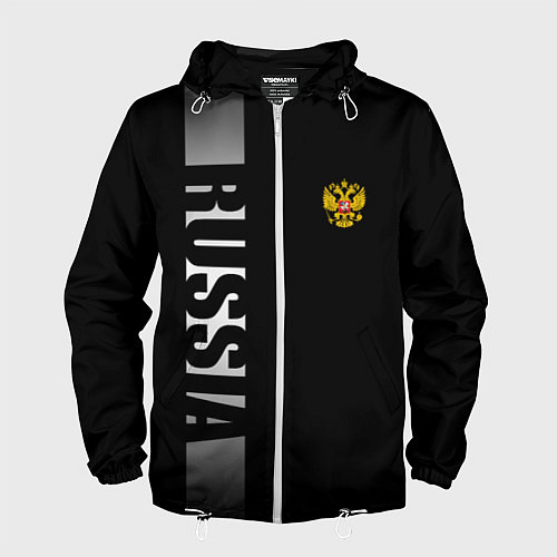 Мужская ветровка Russia: Black Line / 3D-Белый – фото 1