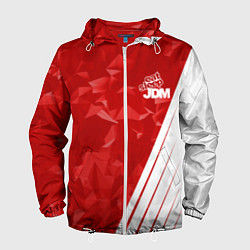 Ветровка с капюшоном мужская Eat Sleep JDM: Red Poly, цвет: 3D-белый