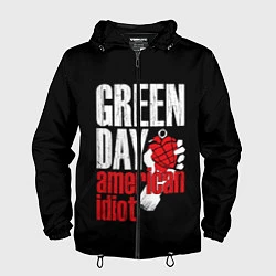 Ветровка с капюшоном мужская Green Day: American Idiot, цвет: 3D-черный