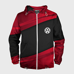 Ветровка с капюшоном мужская Volkswagen: Red Sport, цвет: 3D-белый