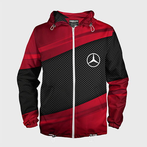 Мужская ветровка Mercedes Benz: Red Sport / 3D-Белый – фото 1