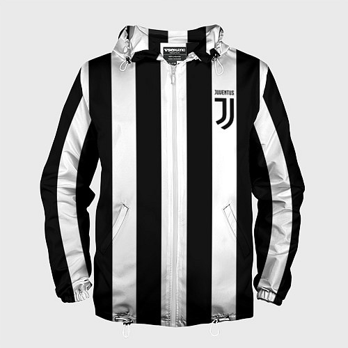 Мужская ветровка FC Juventus / 3D-Белый – фото 1