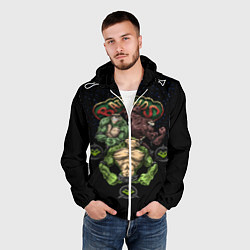 Ветровка с капюшоном мужская Battletoads Trio, цвет: 3D-белый — фото 2