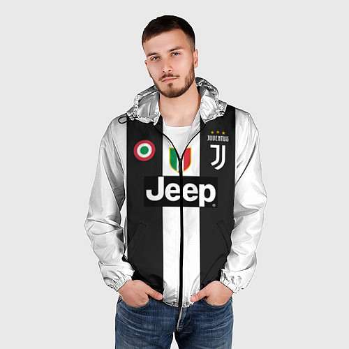 Мужская ветровка FC Juventus 18-19 / 3D-Черный – фото 3