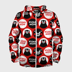 Ветровка с капюшоном мужская Kumamon Pattern, цвет: 3D-белый