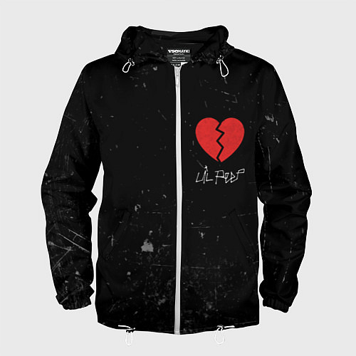 Мужская ветровка Lil Peep: Broken Heart / 3D-Белый – фото 1