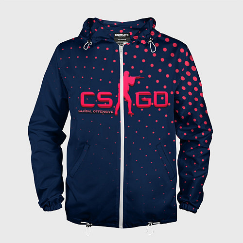 Мужская ветровка CS:GO Pink Dotted / 3D-Белый – фото 1