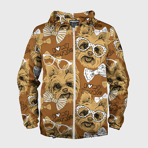 Мужская ветровка I love my Yorkie / 3D-Белый – фото 1