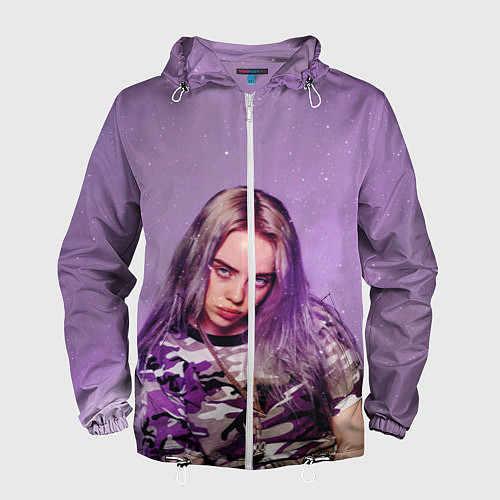 Мужская ветровка Billie Eilish: Violet Fashion / 3D-Белый – фото 1