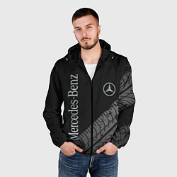 Ветровка с капюшоном мужская Mercedes AMG: Street Style, цвет: 3D-черный — фото 2