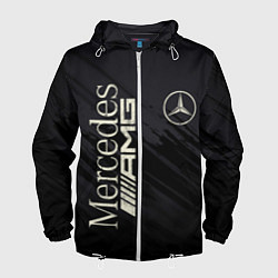 Ветровка с капюшоном мужская Mercedes AMG: Black Edition, цвет: 3D-белый