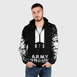 Ветровка с капюшоном мужская BTS ARMY, цвет: 3D-черный — фото 2
