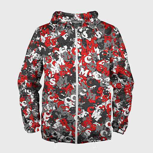 Мужская ветровка Камуфляж с буквами F C S M / 3D-Белый – фото 1