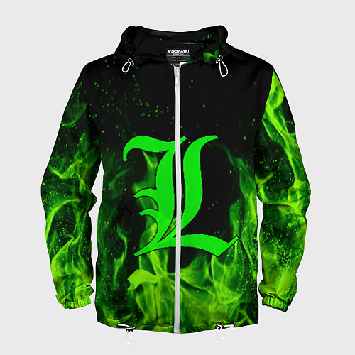 Мужская ветровка L letter flame / 3D-Белый – фото 1