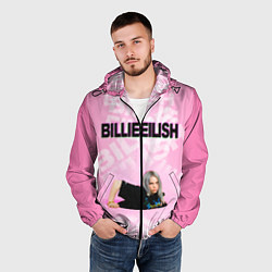 Ветровка с капюшоном мужская Billie Eilish: Pink Mood, цвет: 3D-черный — фото 2