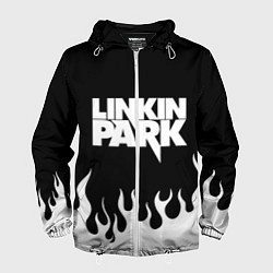 Ветровка с капюшоном мужская Linkin Park: Black Flame, цвет: 3D-белый
