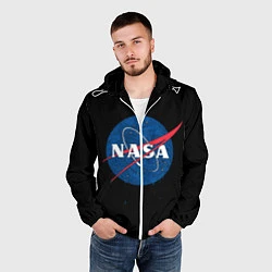 Ветровка с капюшоном мужская NASA Краски, цвет: 3D-белый — фото 2