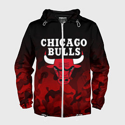 Ветровка с капюшоном мужская CHICAGO BULLS, цвет: 3D-белый