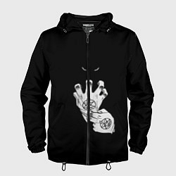 Ветровка с капюшоном мужская Выжигющий Искру, цвет: 3D-черный