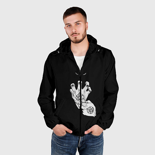 Мужская ветровка Выжигющий Искру / 3D-Черный – фото 3