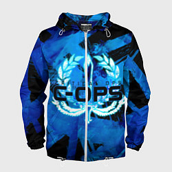 Ветровка с капюшоном мужская C-OPS, цвет: 3D-белый
