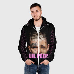 Ветровка с капюшоном мужская Lil Peep, цвет: 3D-белый — фото 2