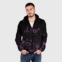 Ветровка с капюшоном мужская LIL PEEP, цвет: 3D-черный — фото 2