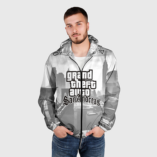 Мужская ветровка GTA SanAndreas / 3D-Черный – фото 3