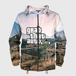 Ветровка с капюшоном мужская Grand Theft Auto 5, цвет: 3D-черный