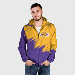 Ветровка с капюшоном мужская LA LAKERS, цвет: 3D-черный — фото 2