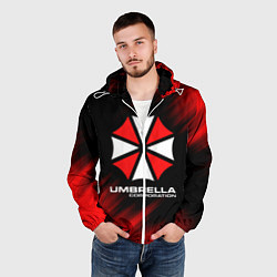 Ветровка с капюшоном мужская Umbrella Corporation, цвет: 3D-белый — фото 2