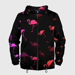 Ветровка с капюшоном мужская Фламинго, цвет: 3D-черный