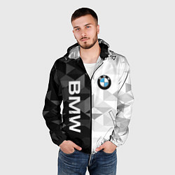 Ветровка с капюшоном мужская BMW, цвет: 3D-черный — фото 2