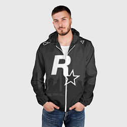 Ветровка с капюшоном мужская ROCKSTAR, цвет: 3D-белый — фото 2