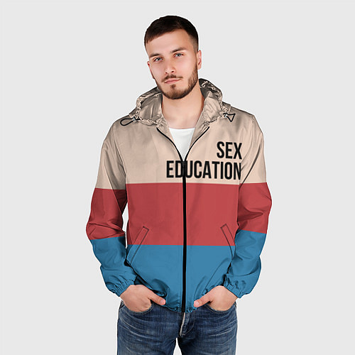 Мужская ветровка Половое воспитание / 3D-Черный – фото 3