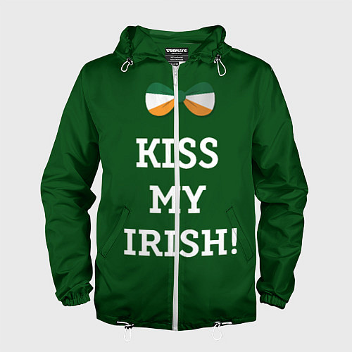 Мужская ветровка Kiss my Irish / 3D-Белый – фото 1