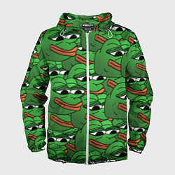 Ветровка с капюшоном мужская Pepe The Frog, цвет: 3D-белый