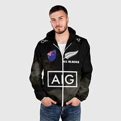 Ветровка с капюшоном мужская ALL BLACKS, цвет: 3D-белый — фото 2