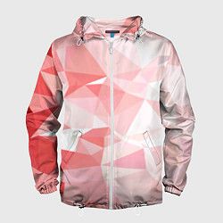 Ветровка с капюшоном мужская Pink abstraction, цвет: 3D-белый