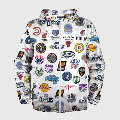 Мужская ветровка NBA Pattern / 3D-Белый – фото 1