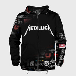 Ветровка с капюшоном мужская Metallica, цвет: 3D-черный