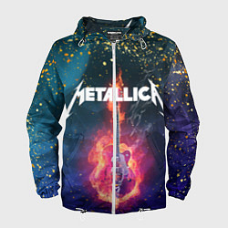 Ветровка с капюшоном мужская Metallicaспина, цвет: 3D-белый