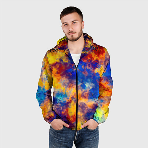 Мужская ветровка Огненно-синий полутон / 3D-Черный – фото 3