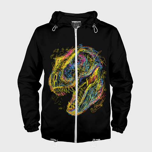 Мужская ветровка Тираннозавр Рекс / 3D-Белый – фото 1