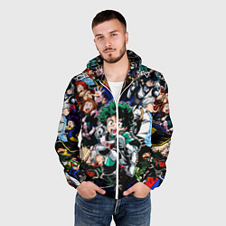 Ветровка с капюшоном мужская Моя геройская академия, цвет: 3D-белый — фото 2