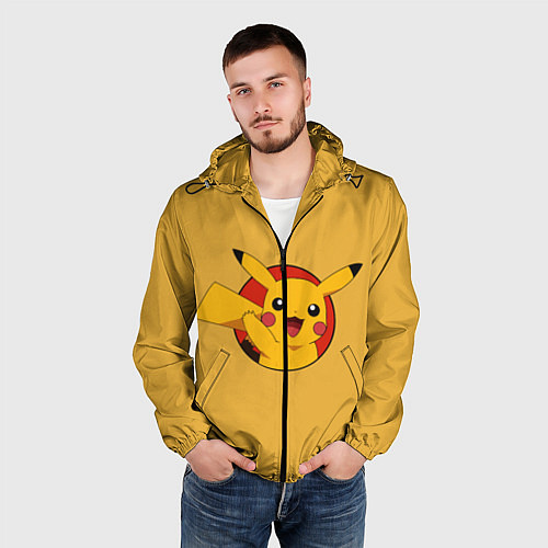 Мужская ветровка Pikachu / 3D-Черный – фото 3