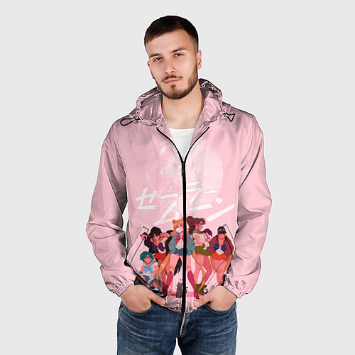 Мужская ветровка PINK SAILOR MOON / 3D-Черный – фото 3
