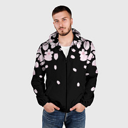 Ветровка с капюшоном мужская САКУРА, цвет: 3D-черный — фото 2