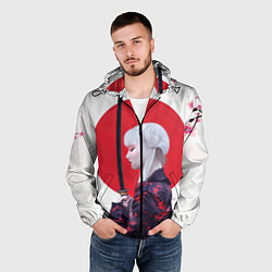 Ветровка с капюшоном мужская Самурай, цвет: 3D-черный — фото 2