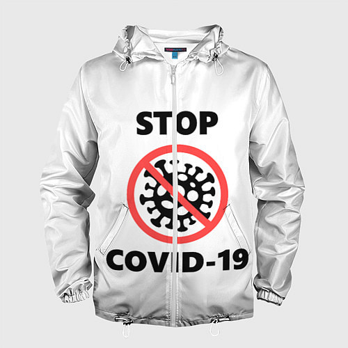 Мужская ветровка STOP COVID-19 / 3D-Белый – фото 1